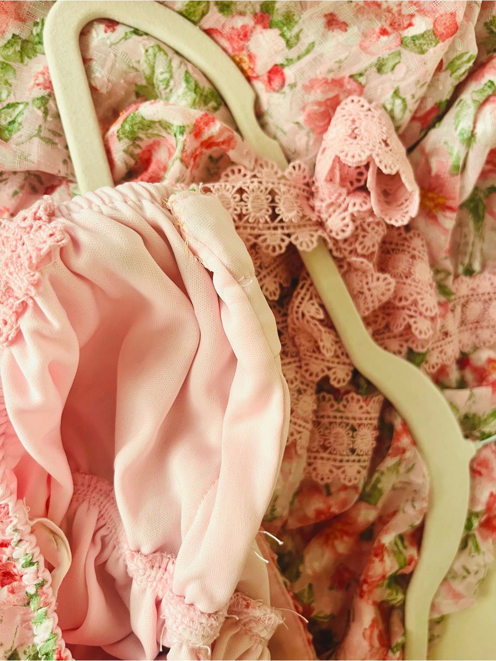 Pink Floral Tie-Shoulder Maxi Dress - Picture 7 of 8